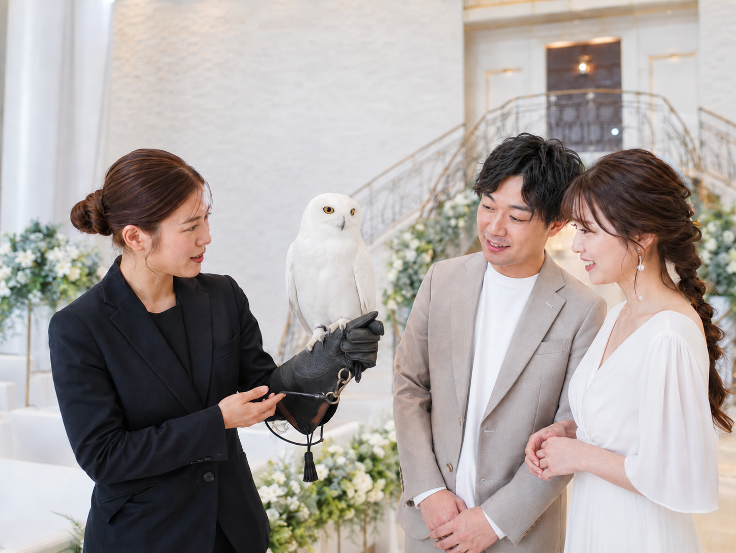 専門スタッフが管理するフクロウ演出