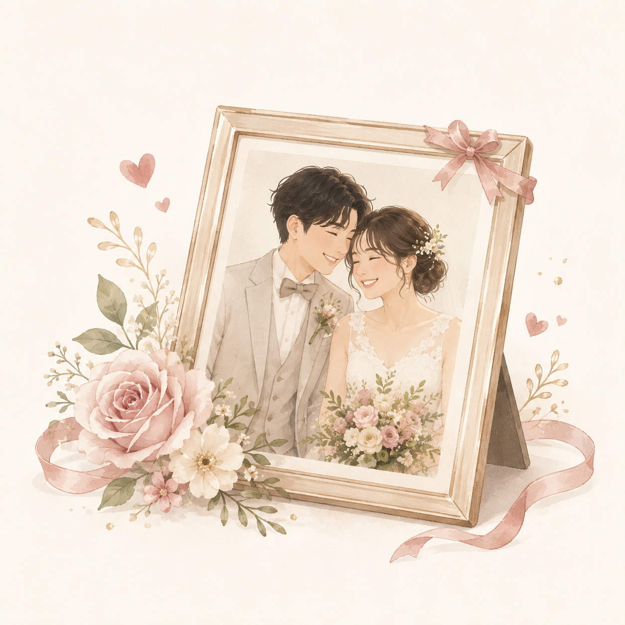 結婚記念の写真を残すイメージ